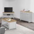 Highgate Corner TV Unit - 2 Drawer - Grey Painted