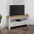 Highgate Corner TV Unit - 2 Drawer - Grey Painted