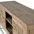 Hiram TV Unit - Carved Mango Wood - 2 Door
