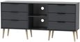 Hong Kong Graphite 150cm TV Unit with Natural Wooden Legs