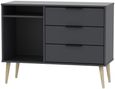 Hong Kong Graphite 95cm TV Unit with Natural Wooden Legs