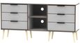 Hong Kong Grey and White 150cm TV Unit with Wooden Legs