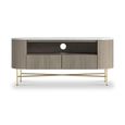 Isabella Grey TV Unit - 120cm Curved Storage Fluted - White Marble Top