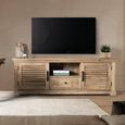 Jaylene TV Unit - Mango Wood - Louvered - 2 Door - Large
