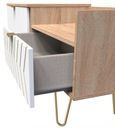 Jigsaw White and Oak Effect 130cm TV Unit with Gold Hairpin Legs