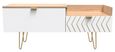Jigsaw White and Oak Effect 130cm TV Unit with Gold Hairpin Legs