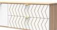 Jigsaw White and Oak Effect 145cm TV Unit with Gold Hairpin Legs