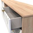 Jigsaw White and Oak Effect 150cm TV Unit with Gold Hairpin Legs