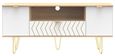 Jigsaw White and Oak Effect 65cm TV Unit with Gold Hairpin Legs