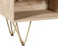 Kaza Light Mango Wood 140cm TV Unit - Hairpin Legs with Gold Geometric Inlay