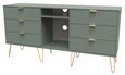 Linear Green 150cm TV Unit with Hairpin Legs