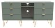 Linear Green 150cm TV Unit with Hairpin Legs