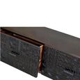 Macedonia TV Unit - Carved Dark Mango Wood - 3 Drawer - Large