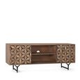 Marlee TV Unit - Mango Wood - Geometric - 2 Door