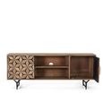 Marlee TV Unit - Mango Wood - Geometric - 2 Door