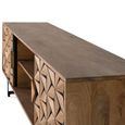 Marlee TV Unit - Mango Wood - Geometric - 2 Door