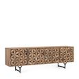 Marlee TV Unit - Mango Wood - Geometric - 4 Door - Large