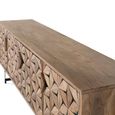 Marlee TV Unit - Mango Wood - Geometric - 4 Door - Large