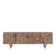 Marlee TV Unit - Mango Wood - Geometric - 4 Door - Large