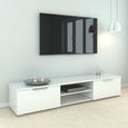 Match TV Unit - 2 Drawer - 1727cm - White Gloss