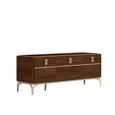 Modern Eva TV Unit - 140cm - Walnut with Gold Trim