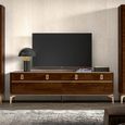 Modern Eva TV Unit - 195cm - Walnut with Gold Trim