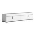 Modern Mara TV Unit - 195cm with Metal Handle - White