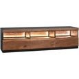 Niarada TV Unit - Acacia Wood - 3 Drawer - Large - 180cm