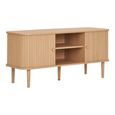 Nikko TV Unit - 2 Door - Curved - Fluted - Pine Wood