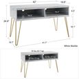 Nowata Athena White Marble Effect TV Stand upto 42in - 1748891COMNUK