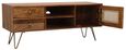Nyack Mango Wood with Rattan 120cm TV Unit - Hairpin Legs
