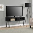 Obion Retro TV Stand in Black Oak - 1748296COMUK
