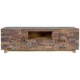 Omao Carved Mango Wood - Storage Large TV Unit