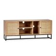 Padstow TV Unit - 150cm - Oak and Rattan