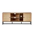 Padstow TV Unit - 150cm - Oak and Rattan