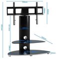 Paha 2 Shelf with Bracket TV Stand - Black - OSMB800/2-S