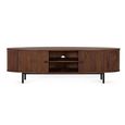 Paloma TV Unit - Fluted Acacia Wood - Curved - 2 Door - Large