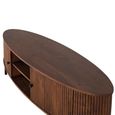 Paloma TV Unit - Fluted Acacia Wood - Curved - 2 Door - Large