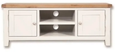 Perth White and Wood 134cm TV Unit