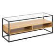 Randolf TV Unit - Clear Glass and Oak