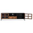 Rieti TV Unit - Industrial Style - Mango Wood - Storage - Large - 2 Door