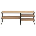 Seaford TV Unit - 120cm - Oak and Black Metal