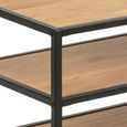 Seaford TV Unit - 120cm - Oak and Black Metal