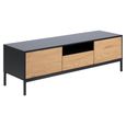 Seaford TV Unit - 2 Drawer - Storage - Oak and Black Metal