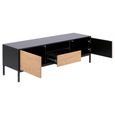 Seaford TV Unit - 2 Drawer - Storage - Oak and Black Metal
