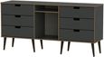 Shanghai Graphite 150cm TV Unit with Black Wooden Legs