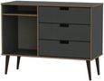 Shanghai Graphite 95cm TV Unit with Black Wooden Legs