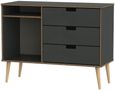 Shanghai Graphite 95cm TV Unit with Natural Wooden Legs