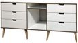 Shanghai White 150cm TV Unit with Natural Legs