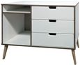 Shanghai White 95cm TV Unit with Natural Legs